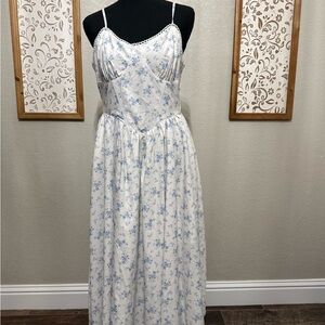 SHEIN Delicate Blue and White Floral Maxi Dress